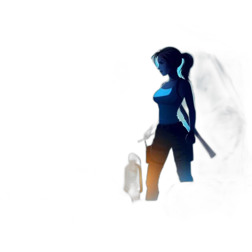 robot, weapon, dress, staff transparent PNG cut-out