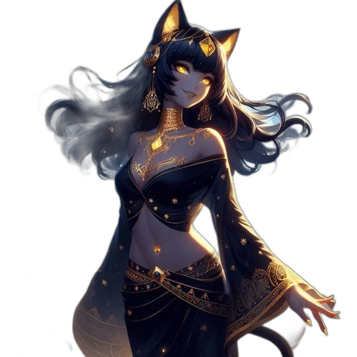 dress, staff, mask, jewelry transparent PNG cut-out
