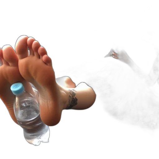 bottle, shoes, photorealistic, concept art transparent PNG cut-out