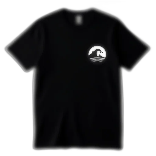 3d render, black, t-shirt, white transparent PNG cut-out