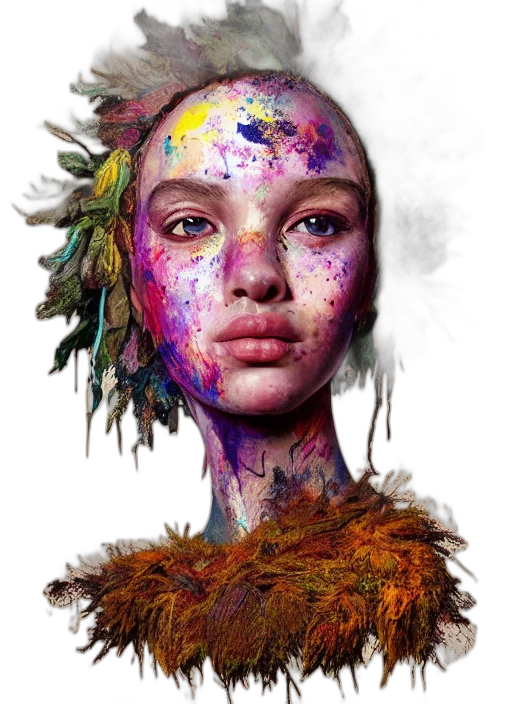face, mask, crown, hair transparent PNG cut-out