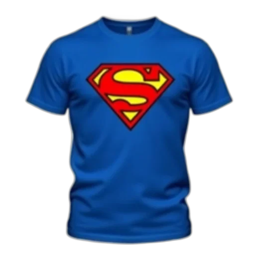 blue, t-shirt, stylized, superman transparent PNG cut-out
