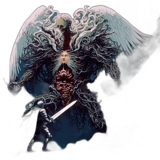 dragon, creature, sword, mask transparent PNG cut-out