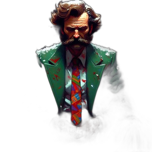 jacket, face, concept art, comic book art transparent PNG cut-out