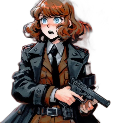 weapon, jacket, staff, anime transparent PNG cut-out