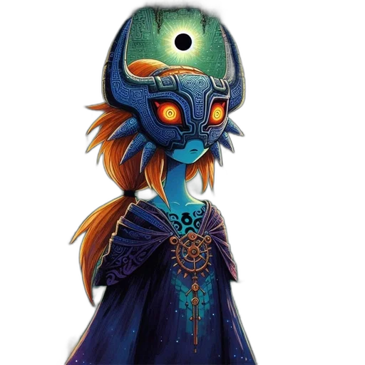 mask, staff, creature, robot transparent PNG cut-out