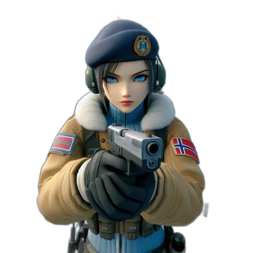 weapon, staff, jacket, face transparent PNG cut-out