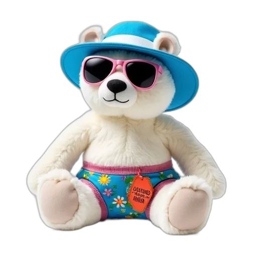 vaporwave, 3d render, plush, toy transparent PNG cut-out