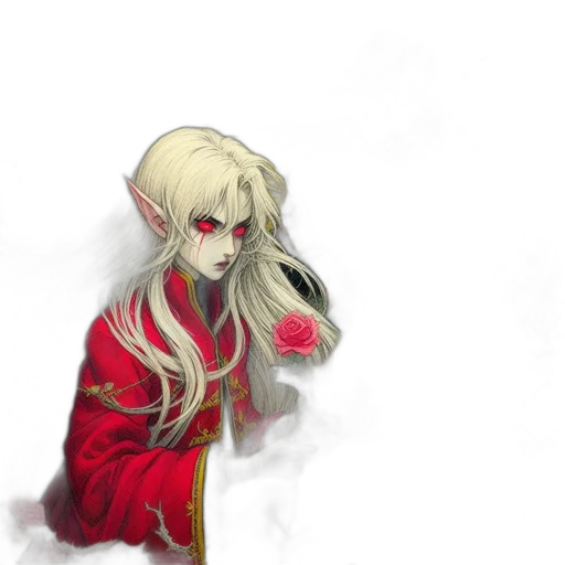 staff, mask, flower, dragon transparent PNG cut-out