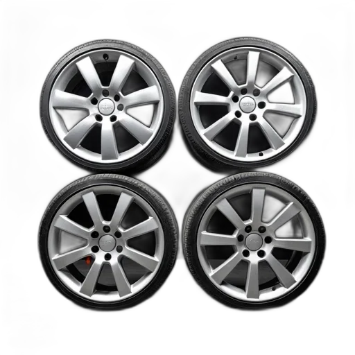 car, set, four, shiny transparent PNG cut-out