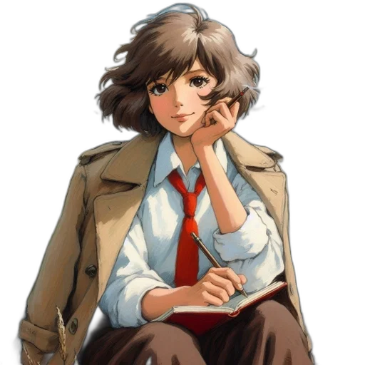 jacket, staff, face, weapon transparent PNG cut-out