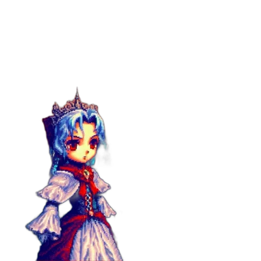crown, staff, dress, pixel art transparent PNG cut-out