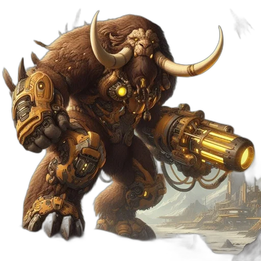 weapon, robot, staff, concept art transparent PNG cut-out