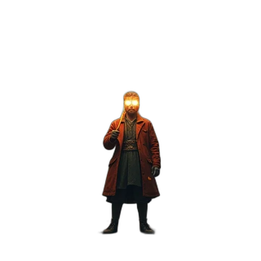 jacket, mask, staff, face transparent PNG cut-out