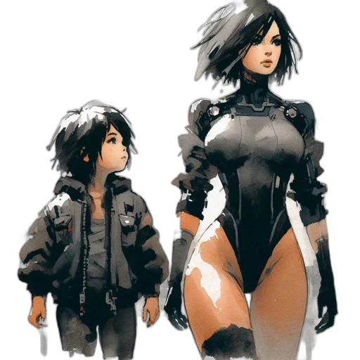 robot, jacket, concept art, comic book art transparent PNG cut-out