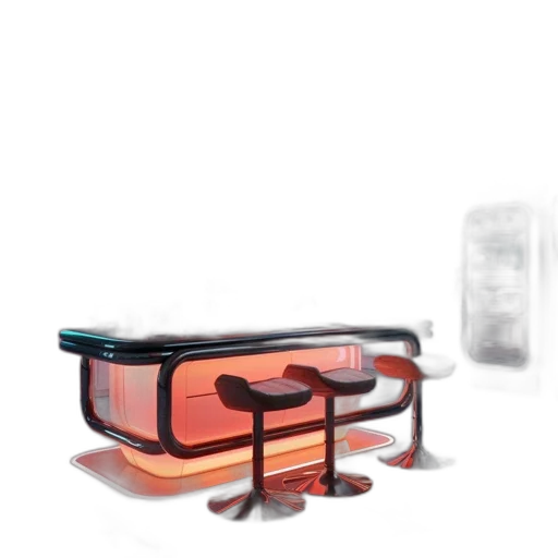 furniture, robot, 3d render, cyberpunk transparent PNG cut-out