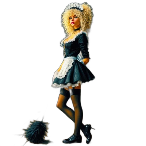 dress, staff, hair, cartoon transparent PNG cut-out