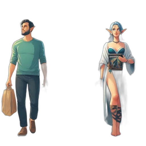 concept art, fantasy art, pixel art, 3d render transparent PNG cut-out