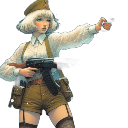 weapon, jacket, staff, concept art transparent PNG cut-out