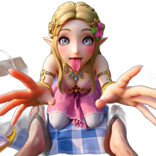 dress, face, staff, 3d render transparent PNG cut-out