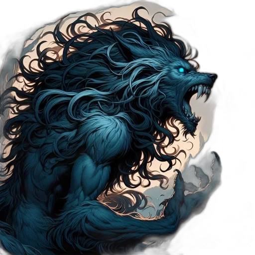 dragon, hair, creature, mask transparent PNG cut-out