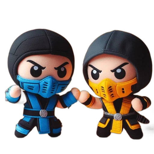 3d render, concept art, two, plush transparent PNG cut-out