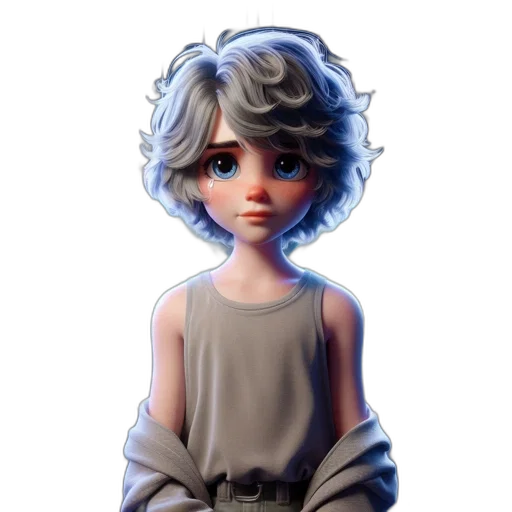 staff, dress, hair, creature transparent PNG cut-out