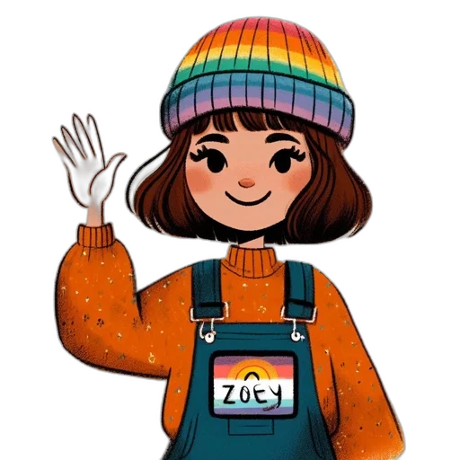 jacket, hat, cartoon, watercolor transparent PNG cut-out