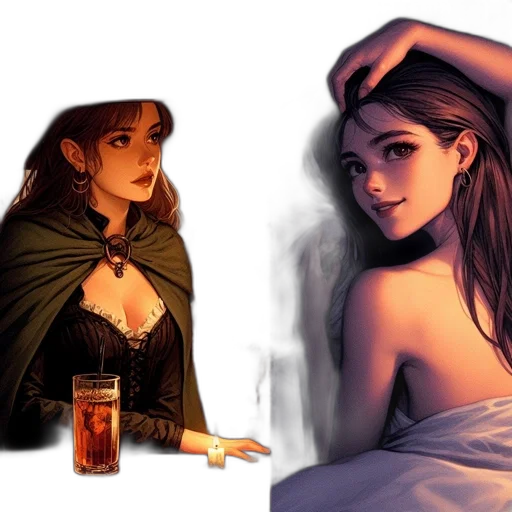 dress, concept art, fantasy art, comic book art transparent PNG cut-out