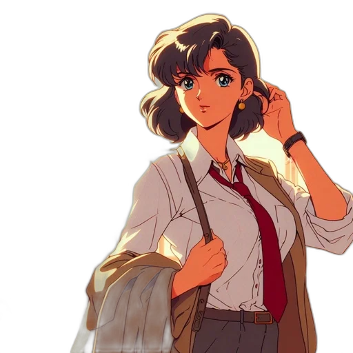 jacket, staff, weapon, anime transparent PNG cut-out