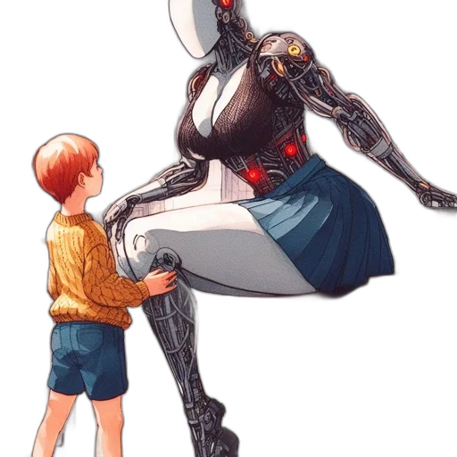 robot, weapon, creature, dress transparent PNG cut-out
