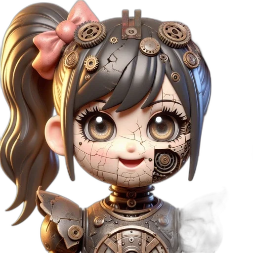 robot, jewelry, face, staff transparent PNG cut-out