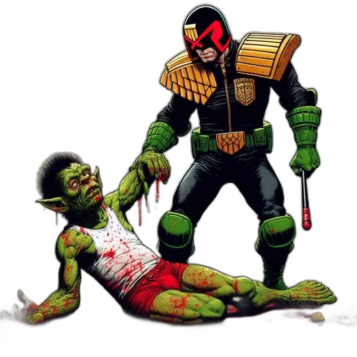 comic book art, concept art, armored, figure transparent PNG cut-out