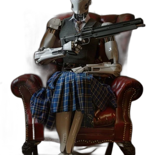 robot, weapon, furniture, staff transparent PNG cut-out