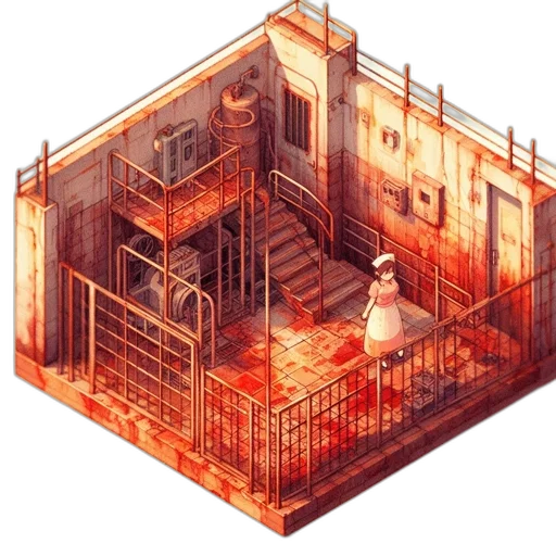 building, furniture, concept art, pixel art transparent PNG cut-out