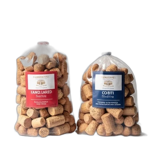 two, bags, cork, pieces transparent PNG cut-out