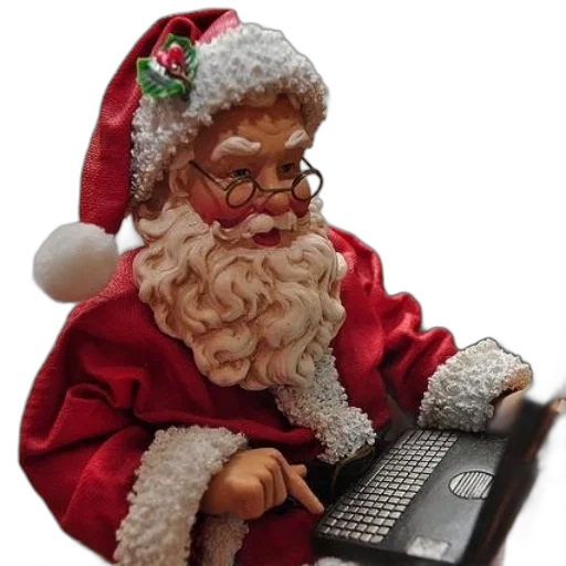 santa, claus, figurine, wearing transparent PNG cut-out