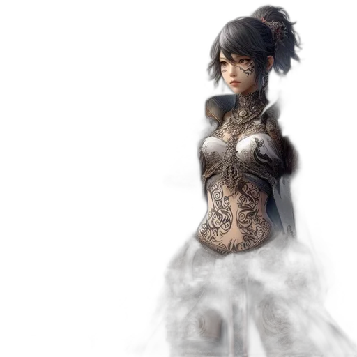dress, staff, fantasy art, concept art transparent PNG cut-out