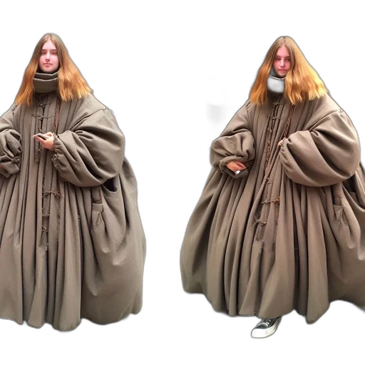 jacket, dress, hair, creature transparent PNG cut-out