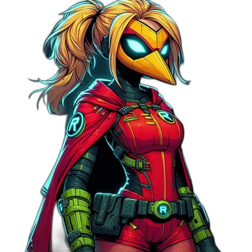 mask, jacket, robot, comic book art transparent PNG cut-out