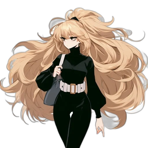 hair, staff, jacket, anime transparent PNG cut-out