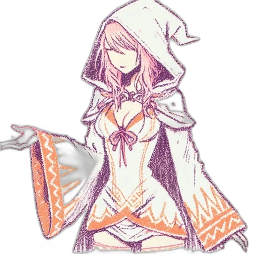 jacket, dress, staff, weapon transparent PNG cut-out