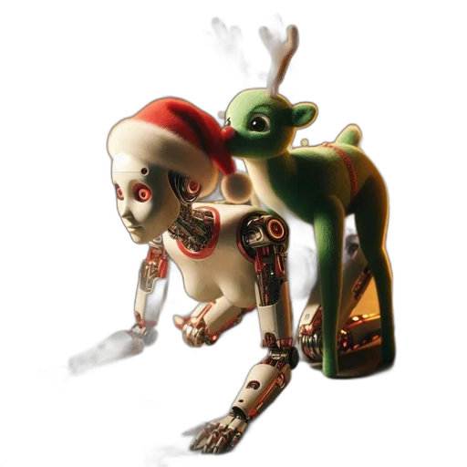 robot, creature, animal, staff transparent PNG cut-out