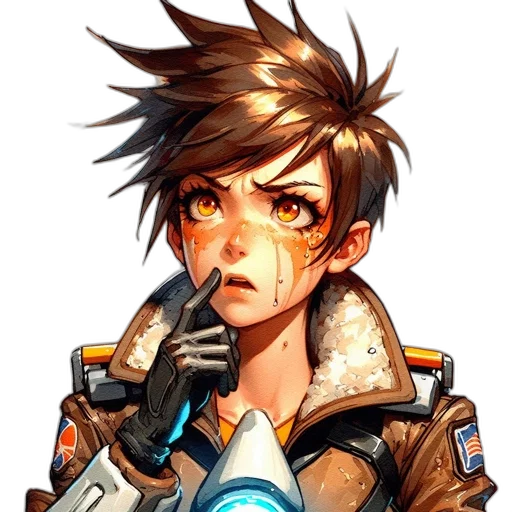 jacket, face, staff, weapon transparent PNG cut-out