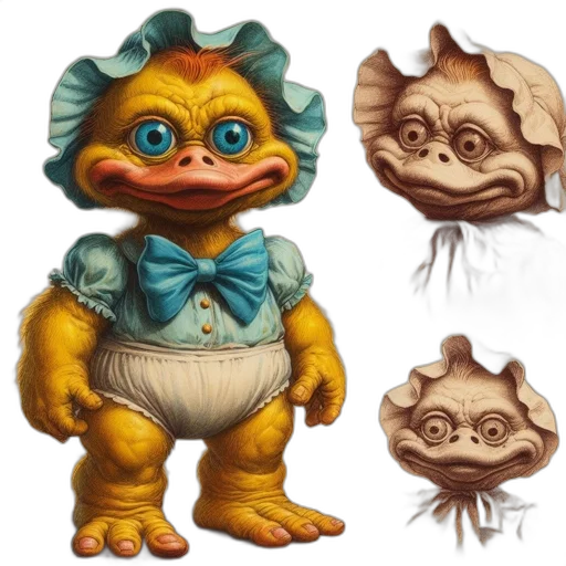 creature, mask, concept art, 3d render transparent PNG cut-out