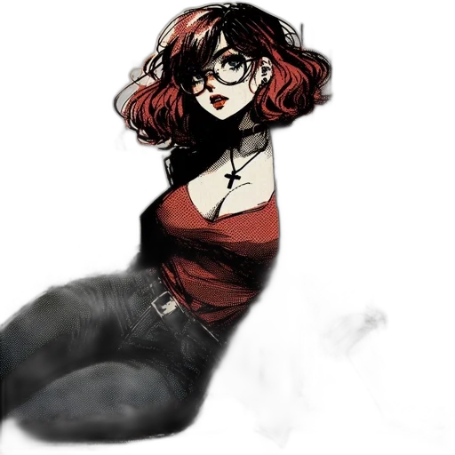 dress, mask, staff, comic book art transparent PNG cut-out