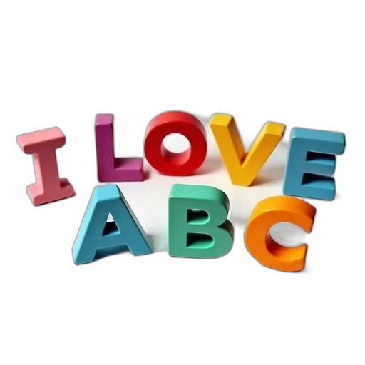 3d render, close-up, colorful, alphabet transparent PNG cut-out