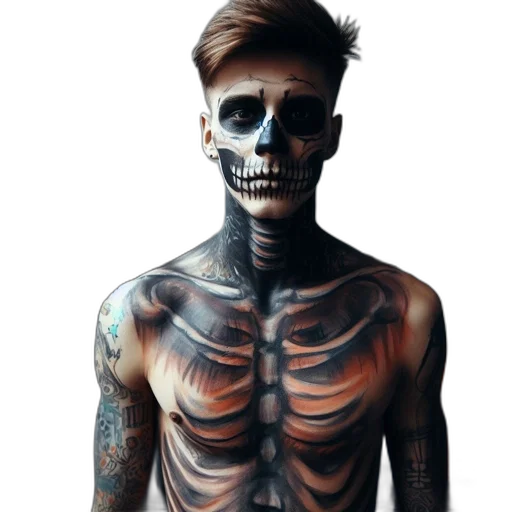 face, mask, creature, photorealistic transparent PNG cut-out