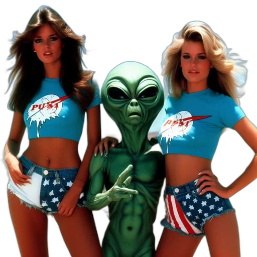 concept art, comic book art, outer space, two transparent PNG cut-out