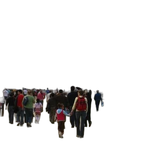 3d render, group, people, walking transparent PNG cut-out